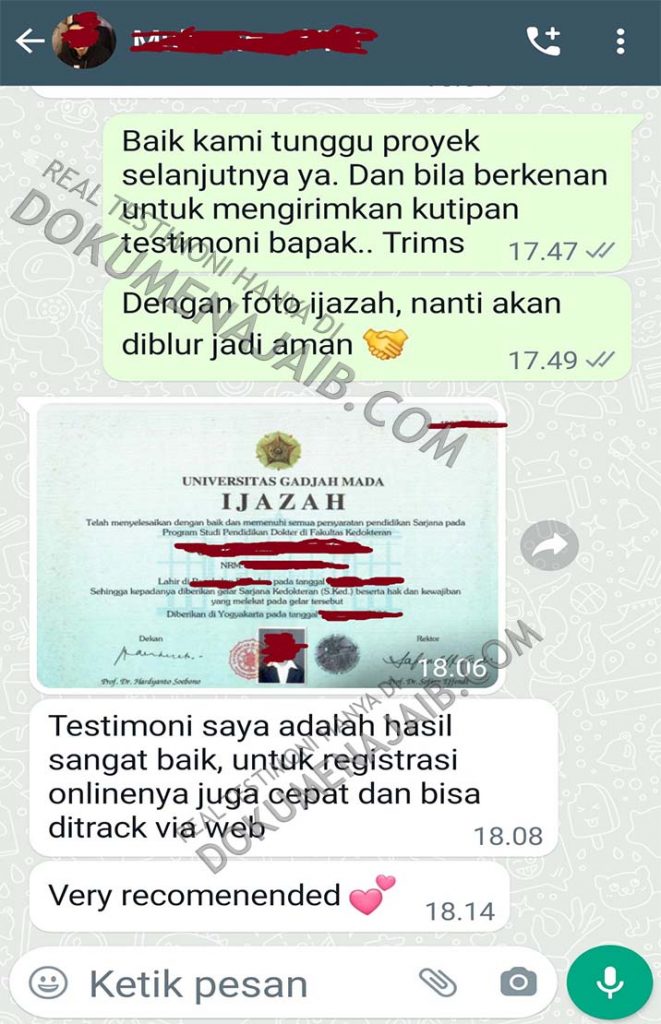 Rekomendasi jasa pembuatan ijazah