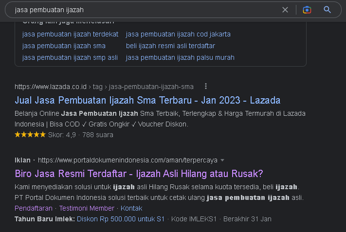 situs scam jasa ijazah peniru